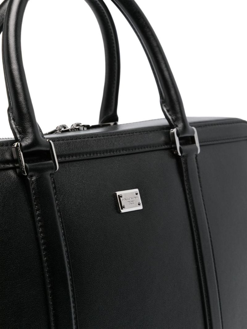 Plaque Leather Briefcase