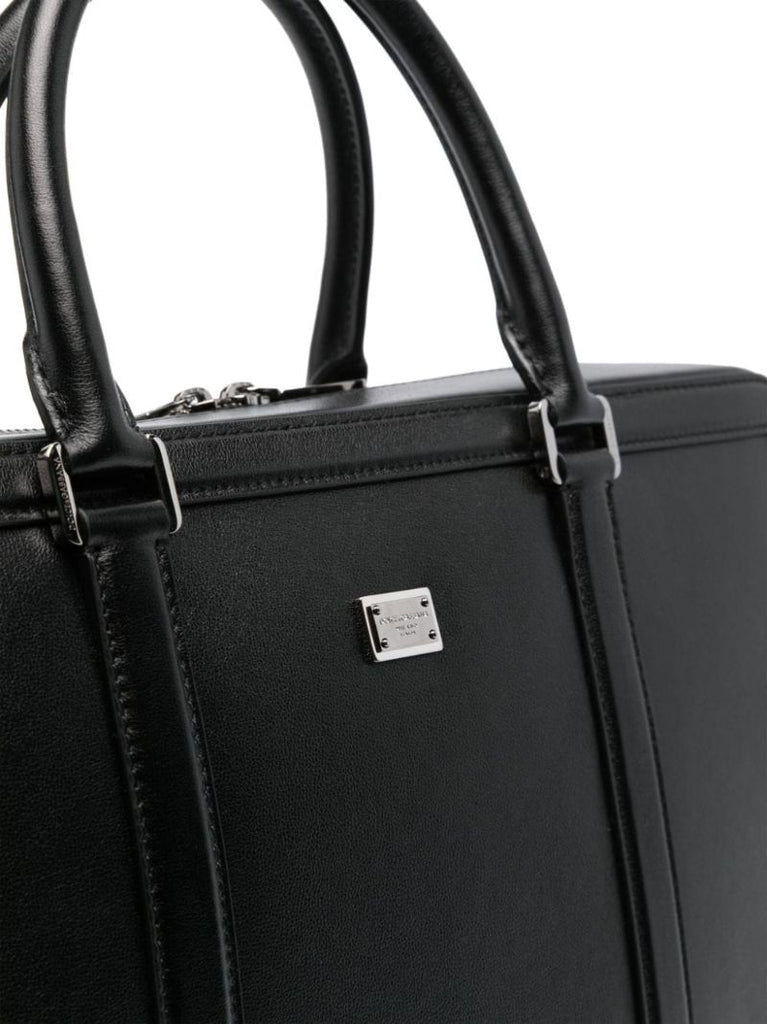 Plaque Leather Briefcase
