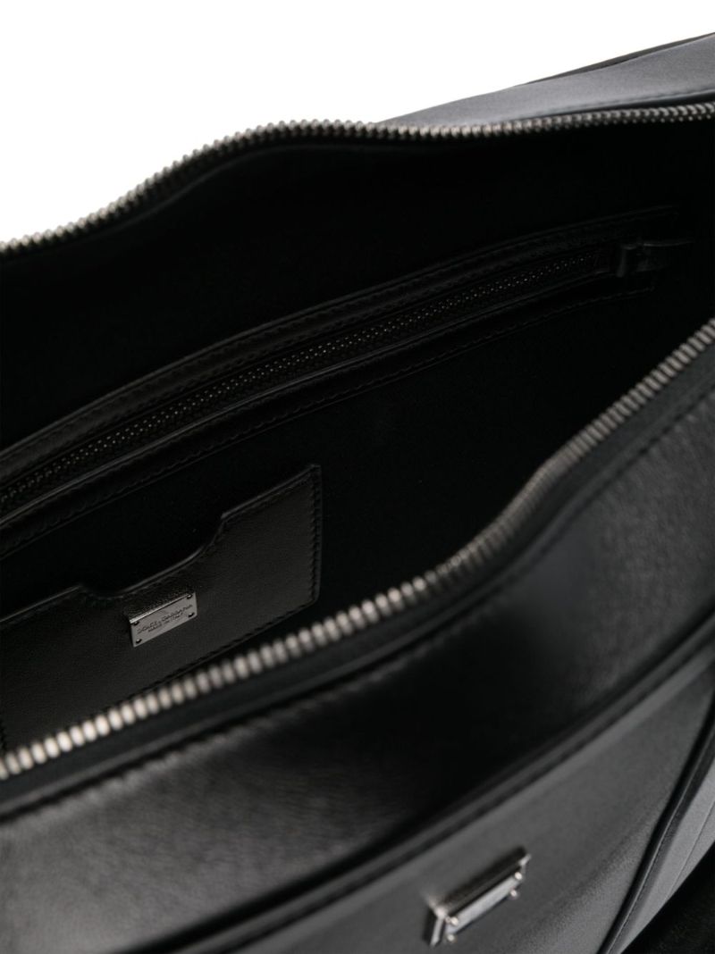 Plaque Leather Briefcase