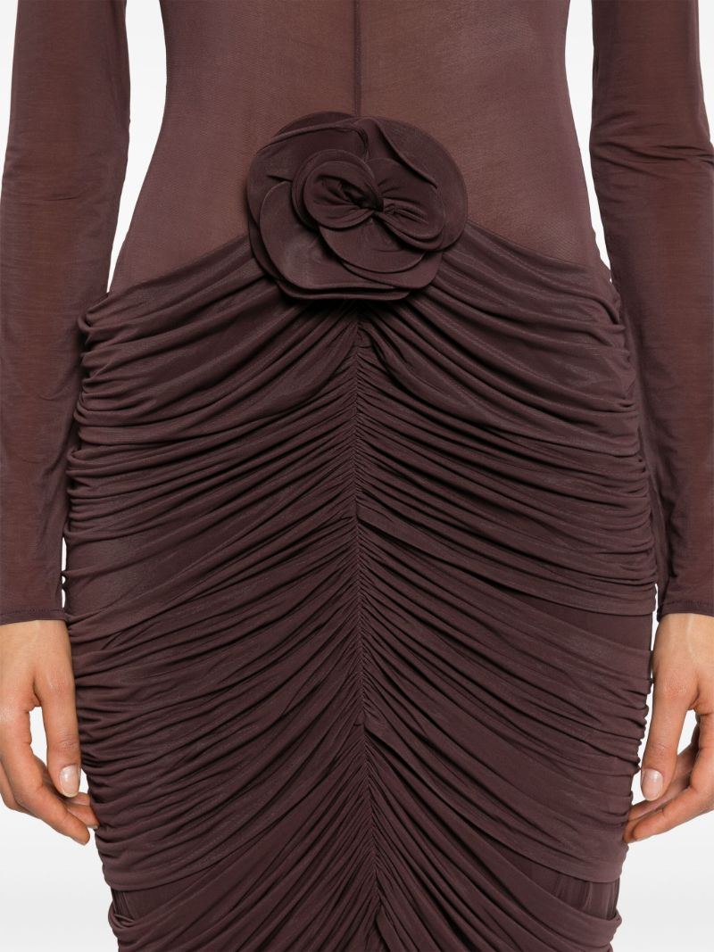 Rose-appliquÃ_x0083_Â© Sheer Midi Dress