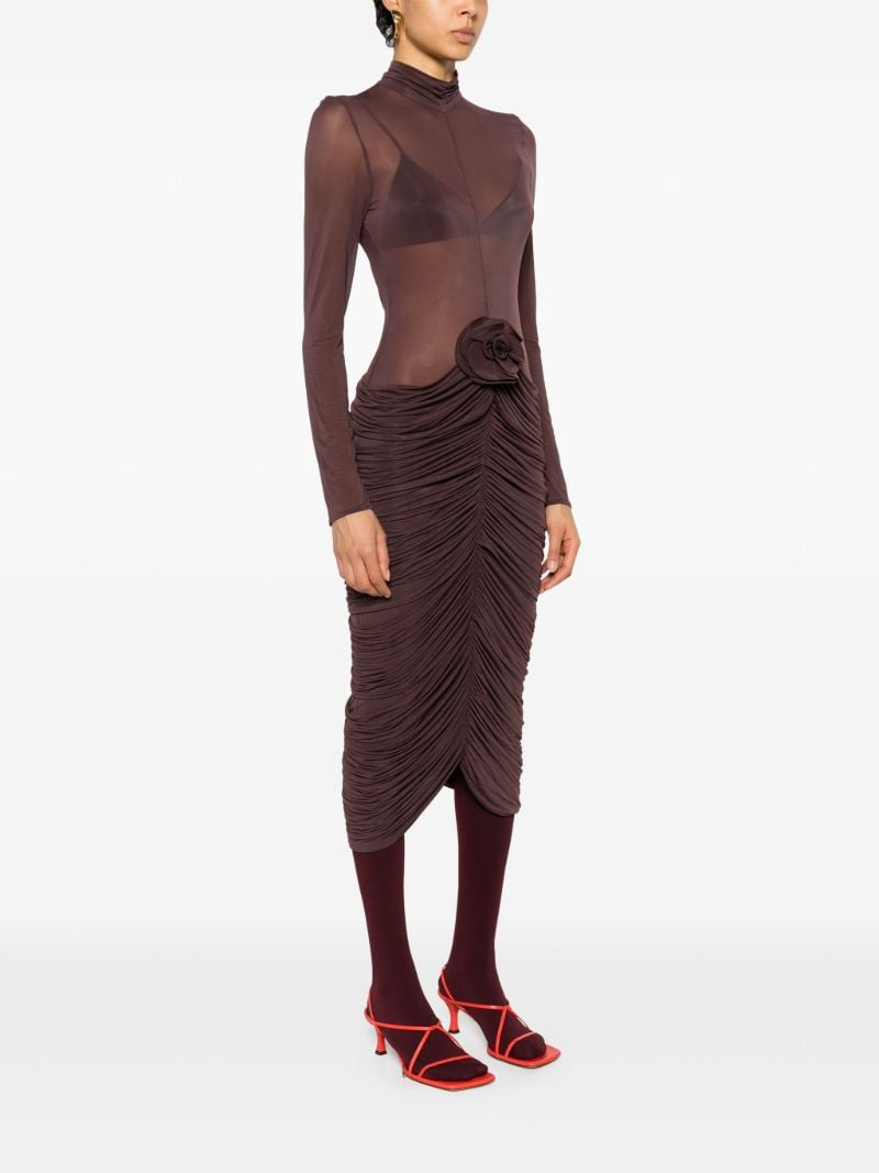 Rose-appliquÃ_x0083_Â© Sheer Midi Dress