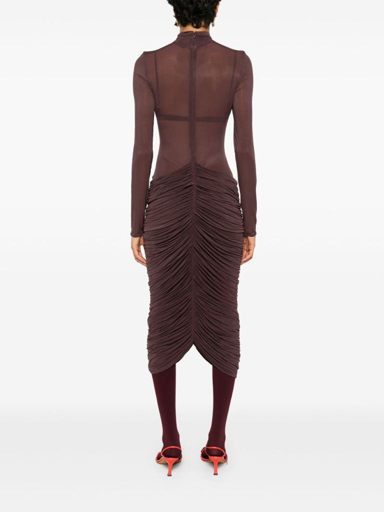 Rose-appliquÃ_x0083_Â© Sheer Midi Dress