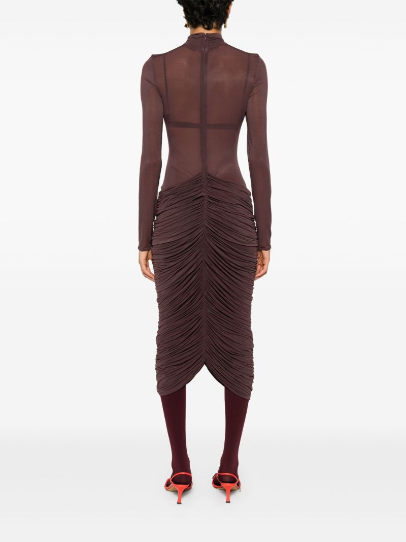 Rose-appliquÃ_x0083_Â© Sheer Midi Dress