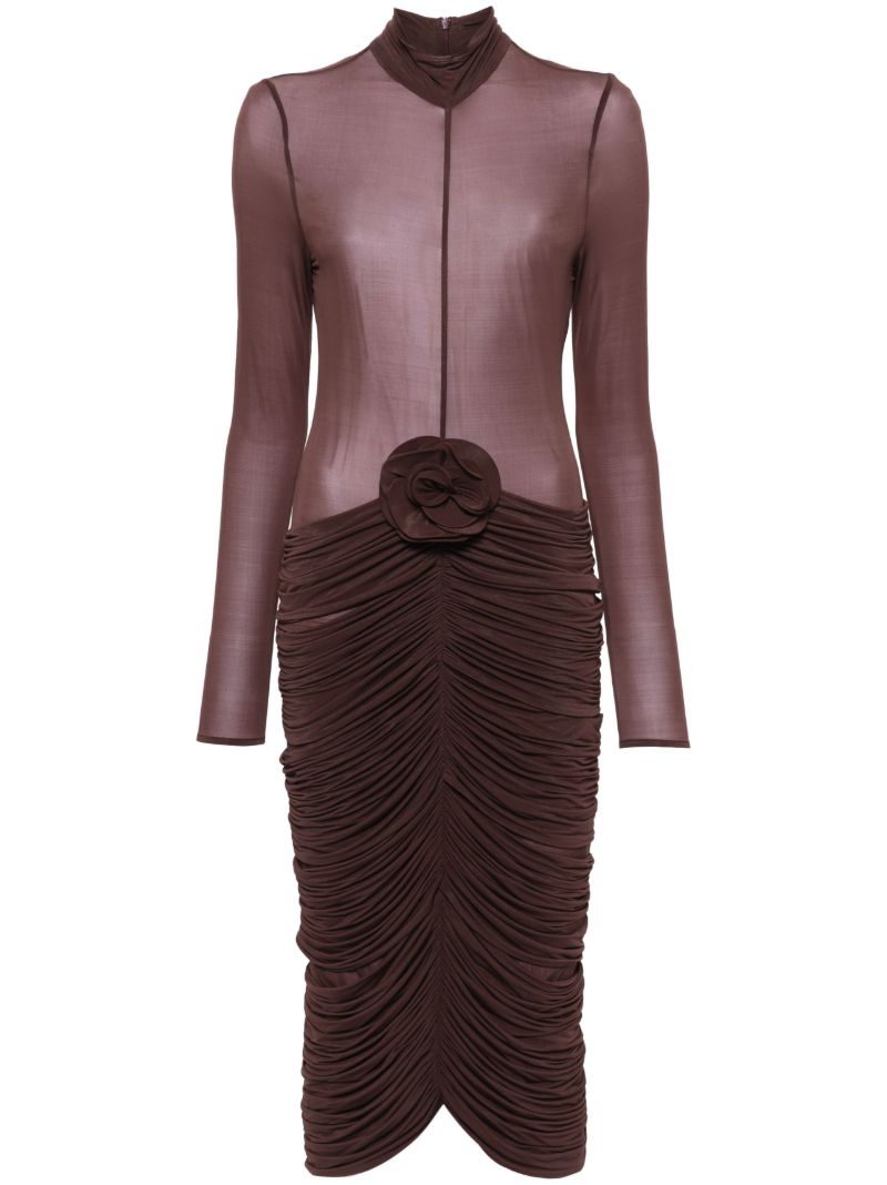 Rose-appliquÃ_x0083_Â© Sheer Midi Dress