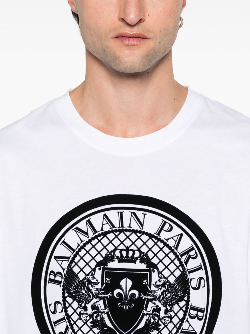 Flocked-logo T-shirt