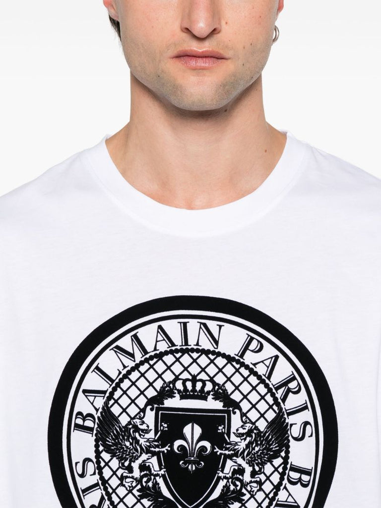 Flocked-logo T-shirt