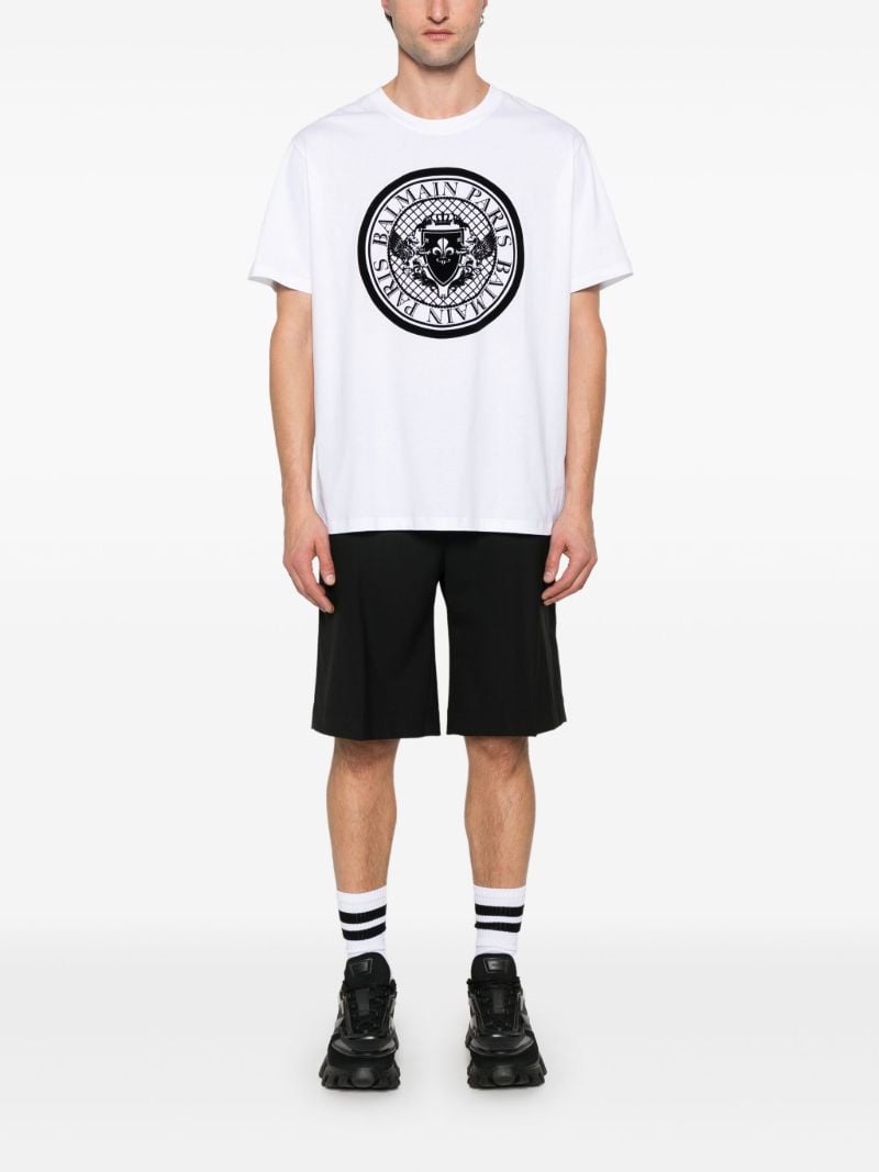Flocked-logo T-shirt