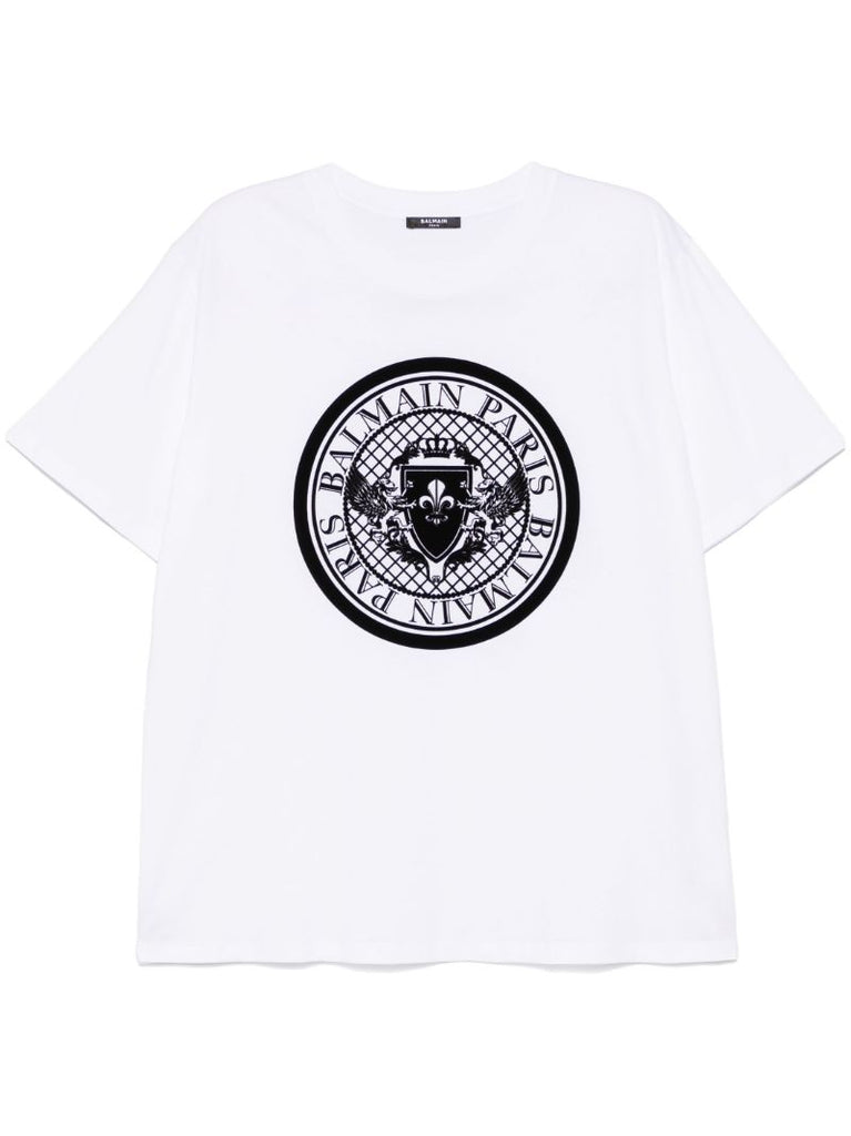 Flocked-logo T-shirt
