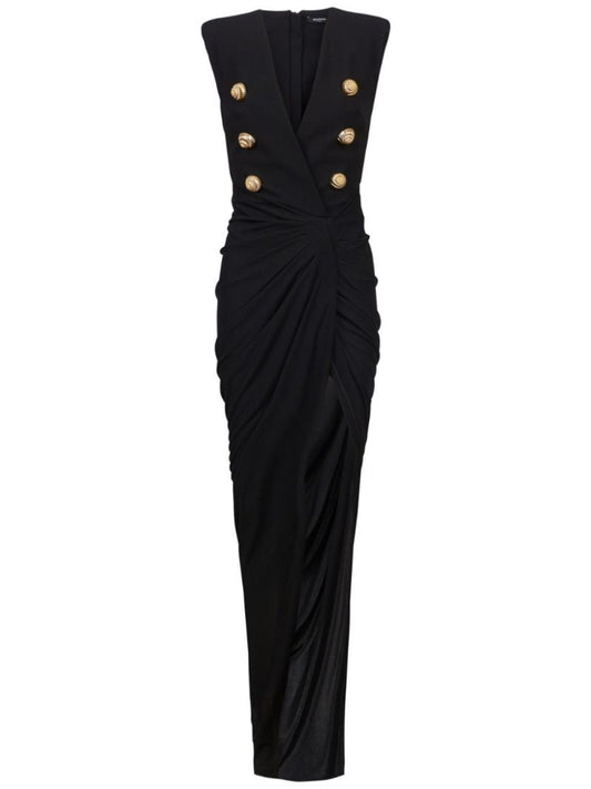 Crepe Gathered Dress