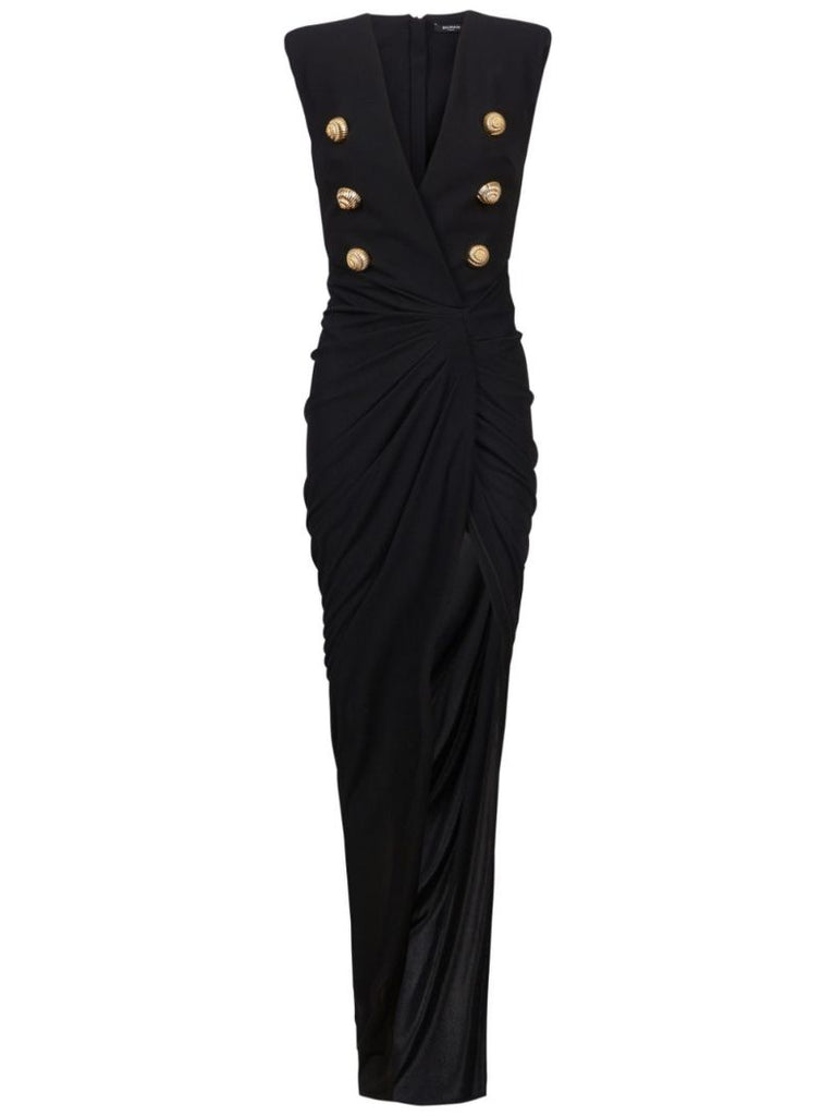 Crepe Gathered Dress