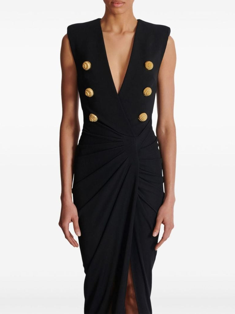 Crepe Gathered Dress
