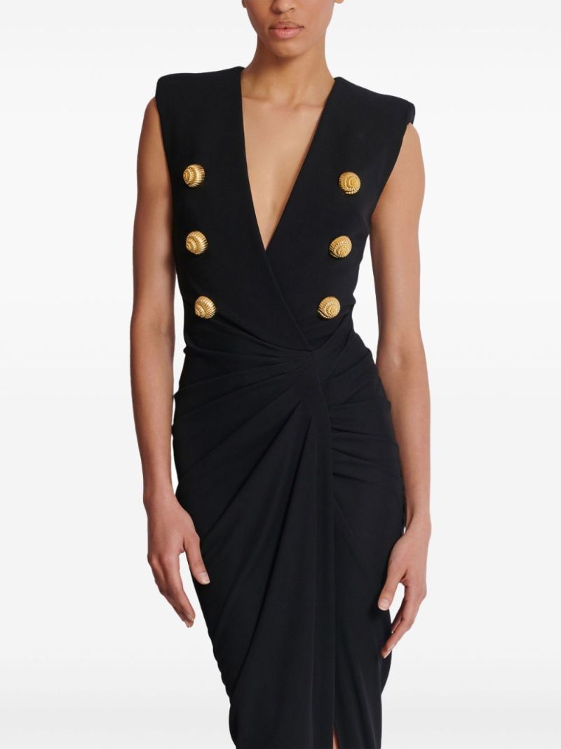 Crepe Gathered Dress