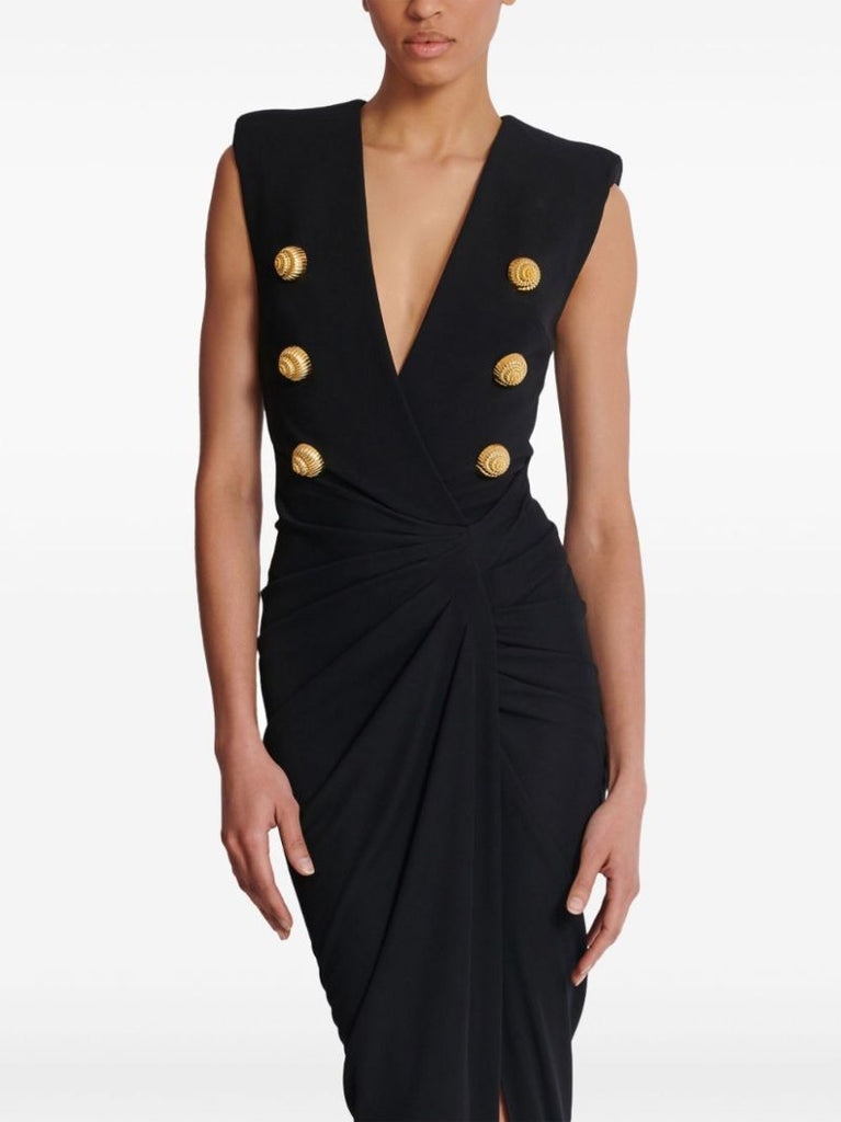 Crepe Gathered Dress