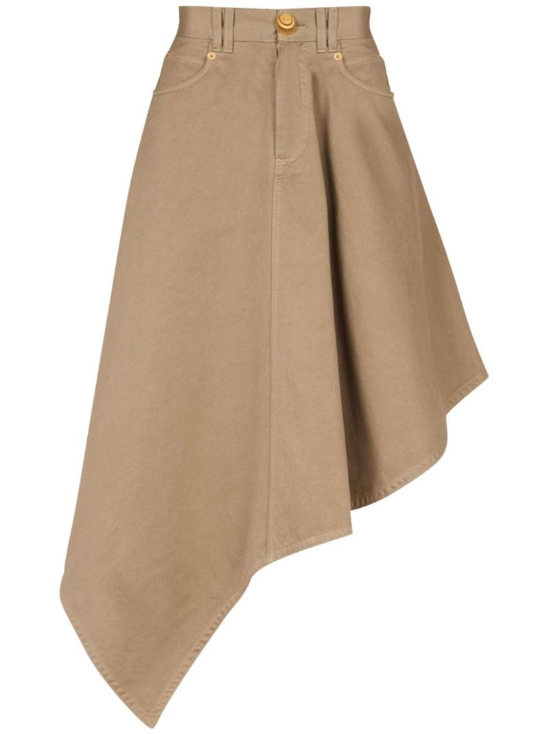 Asymmetric Denim Skirt