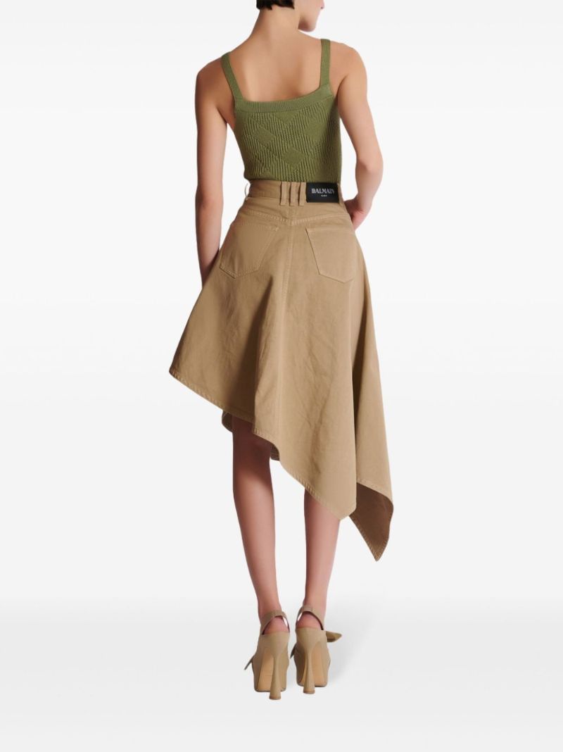 Asymmetric Denim Skirt