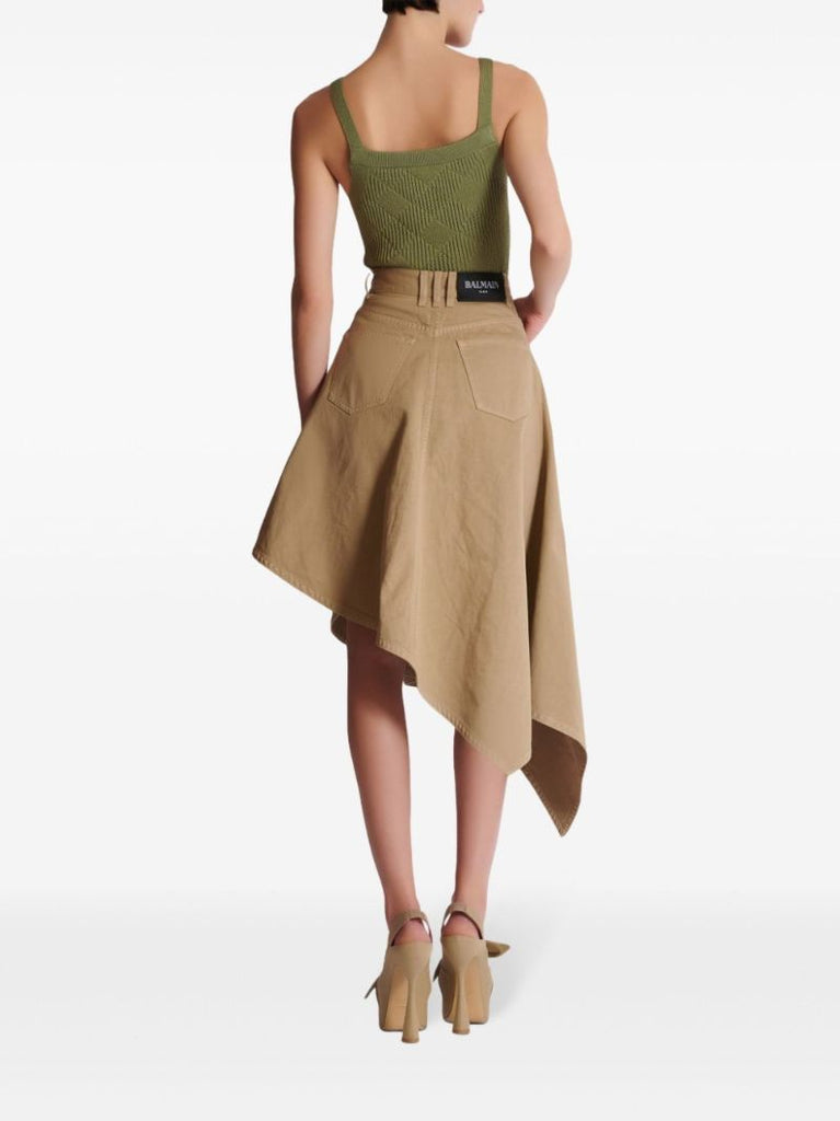 Asymmetric Denim Skirt