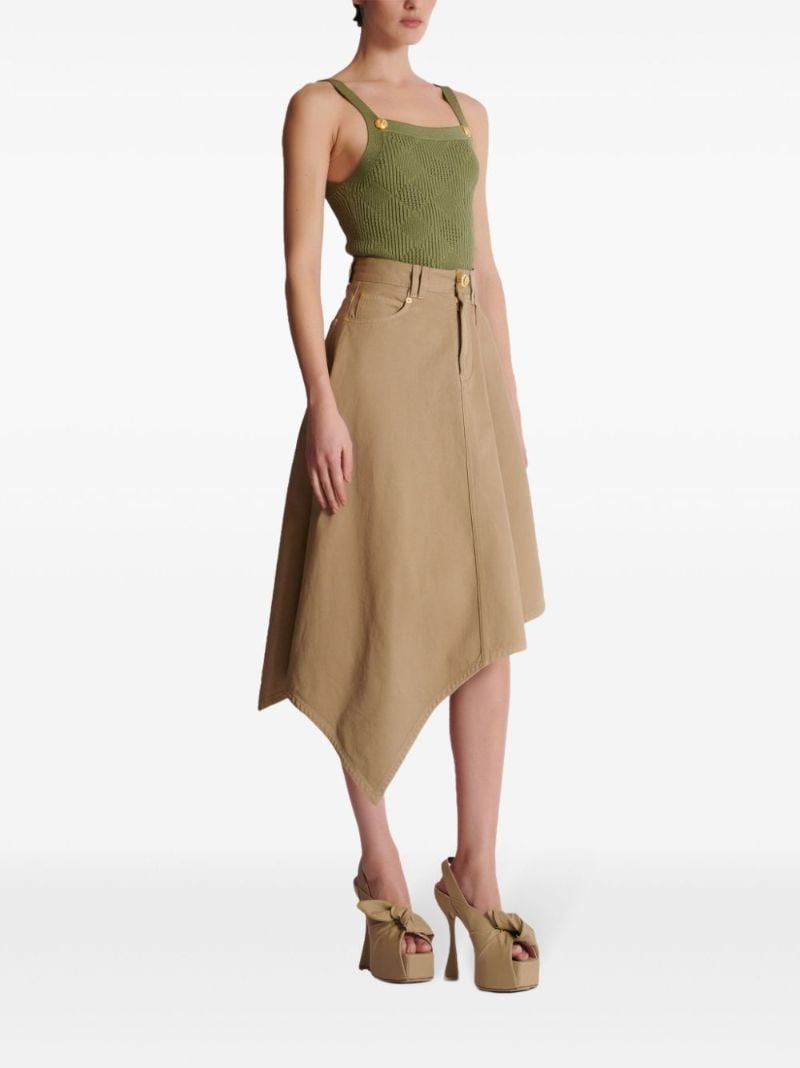Asymmetric Denim Skirt