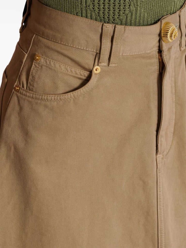 Asymmetric Denim Skirt