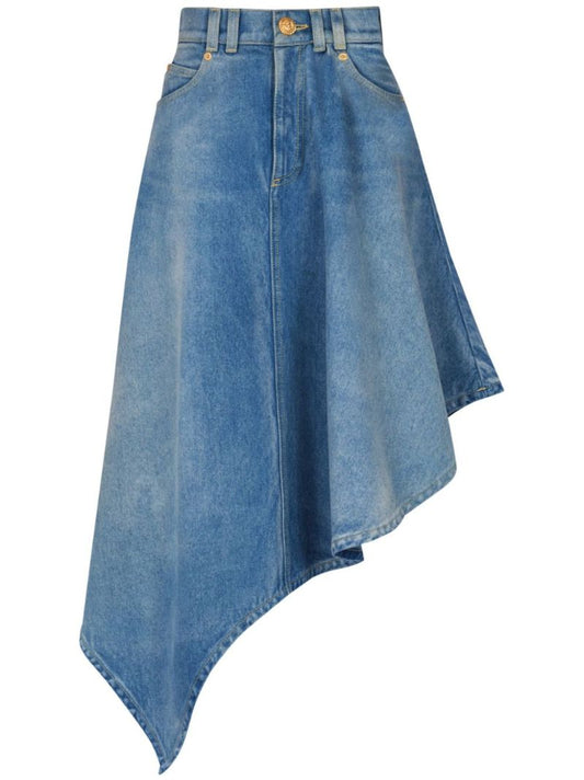 Asymmetric Denim Skirt
