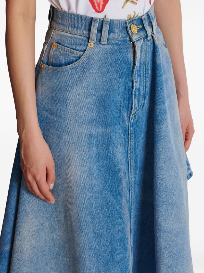 Asymmetric Denim Skirt