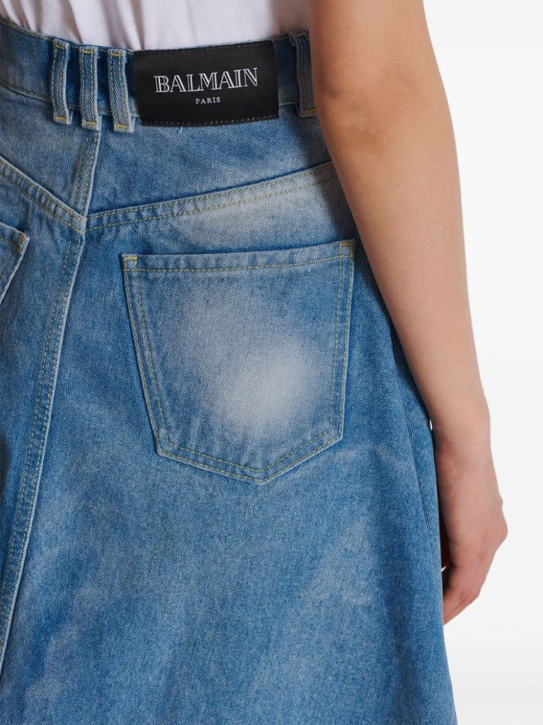 Asymmetric Denim Skirt