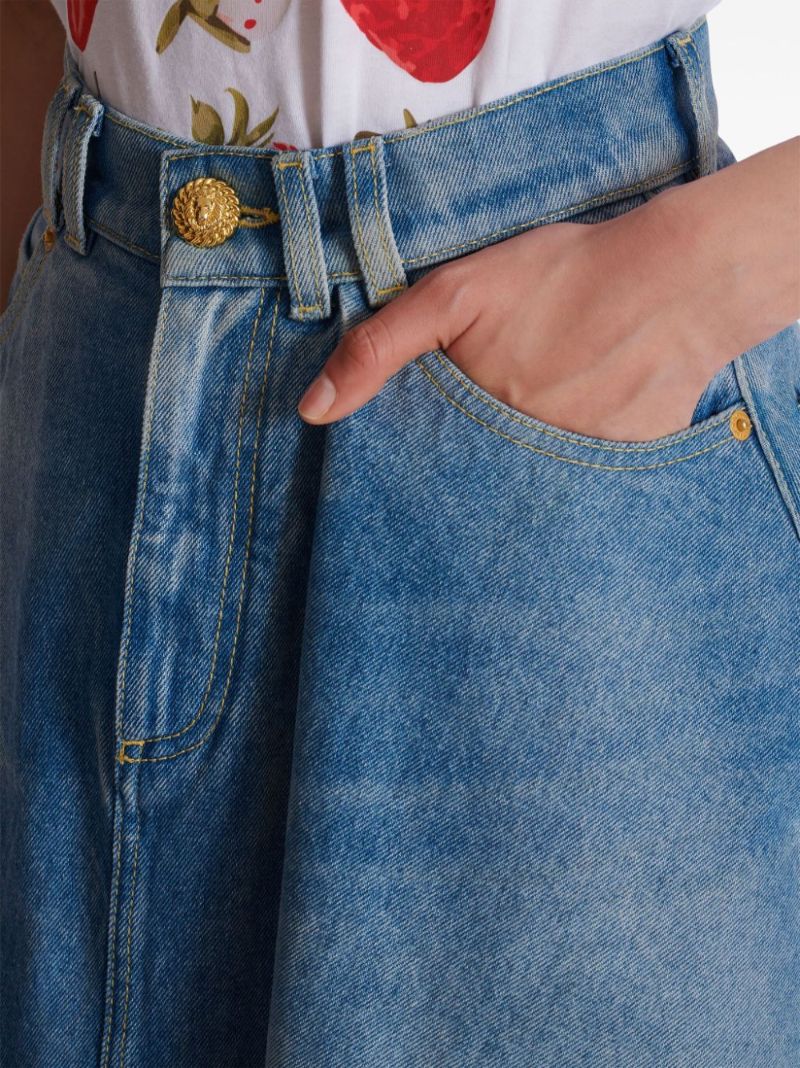 Asymmetric Denim Skirt