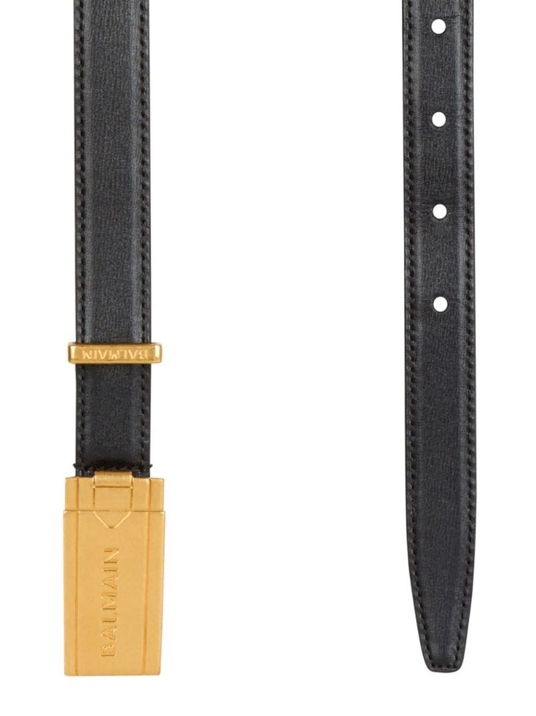Logo Plaque Leather Belt