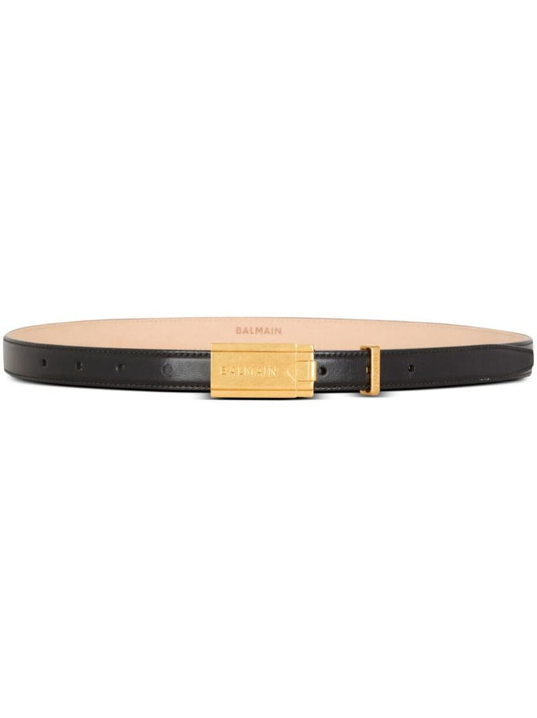 Logo Plaque Leather Belt