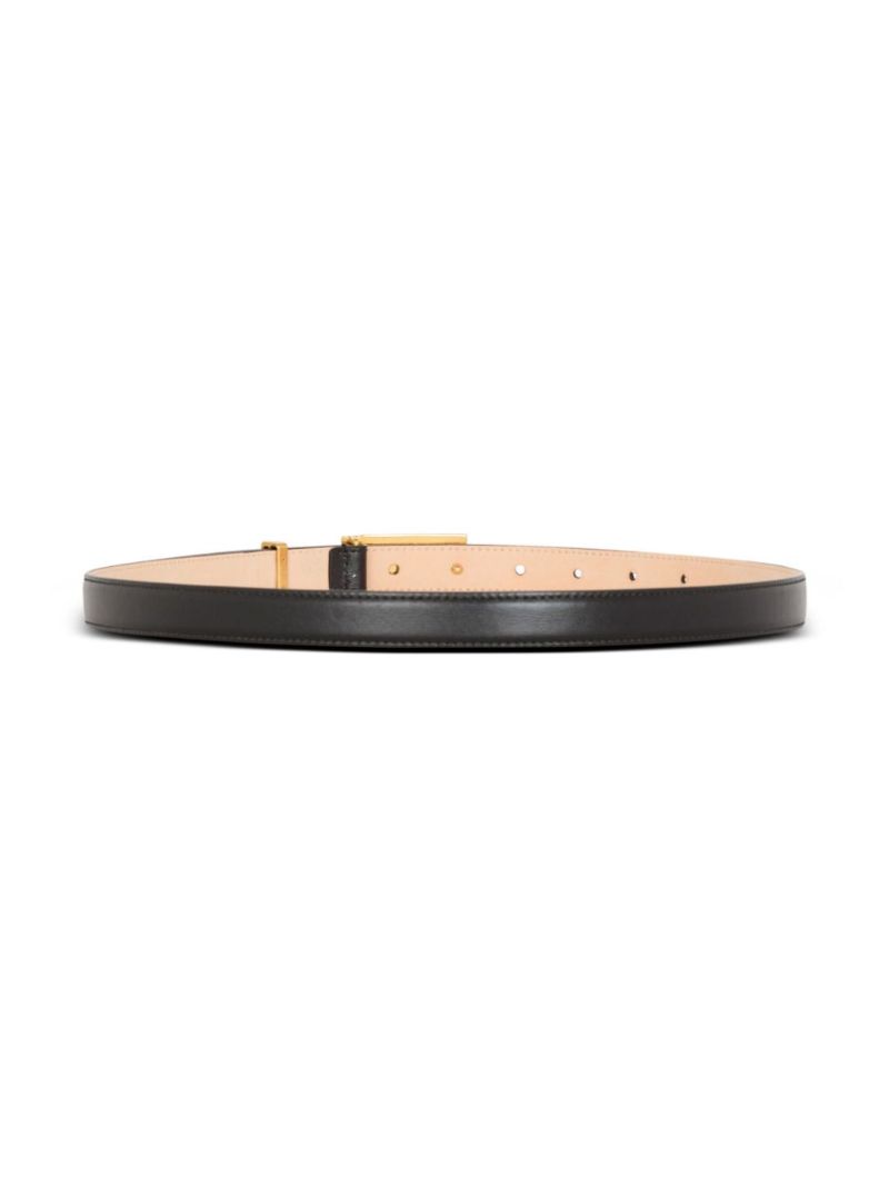 Logo Plaque Leather Belt