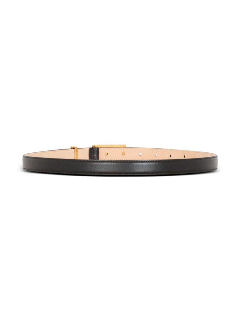 Logo Plaque Leather Belt