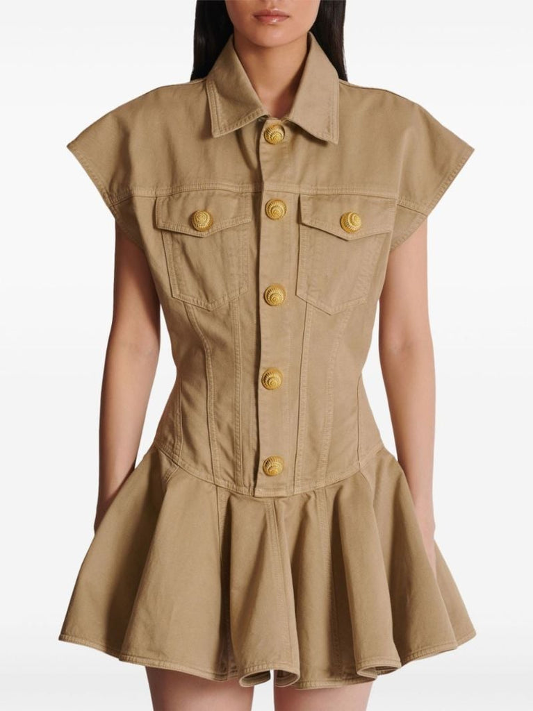 Flared Denim Dress