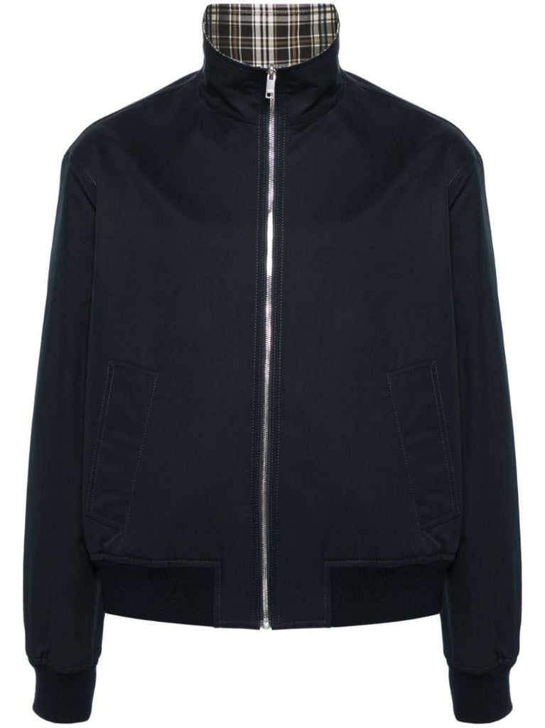 Checked Cotton Bomber Jacket