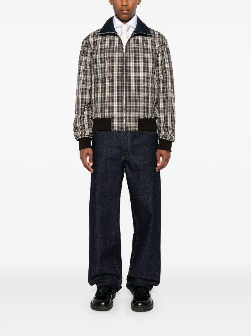 Checked Cotton Bomber Jacket