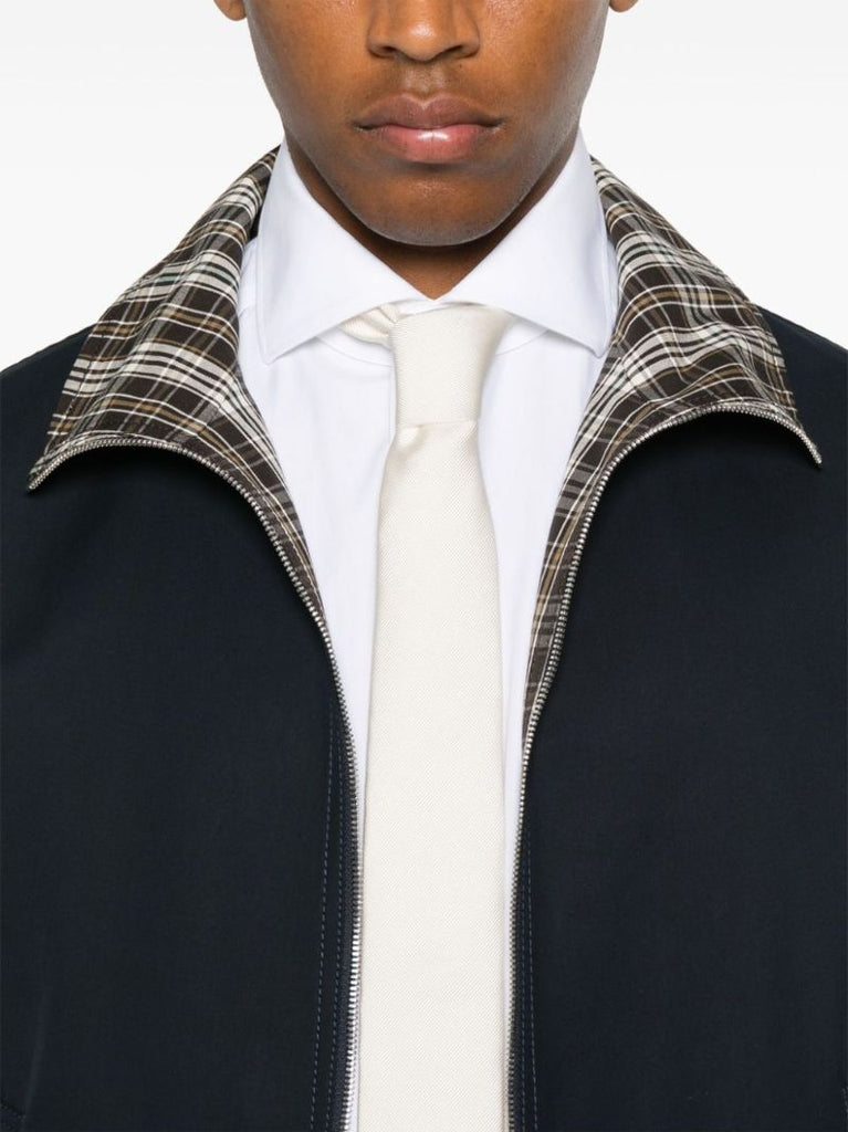 Checked Cotton Bomber Jacket