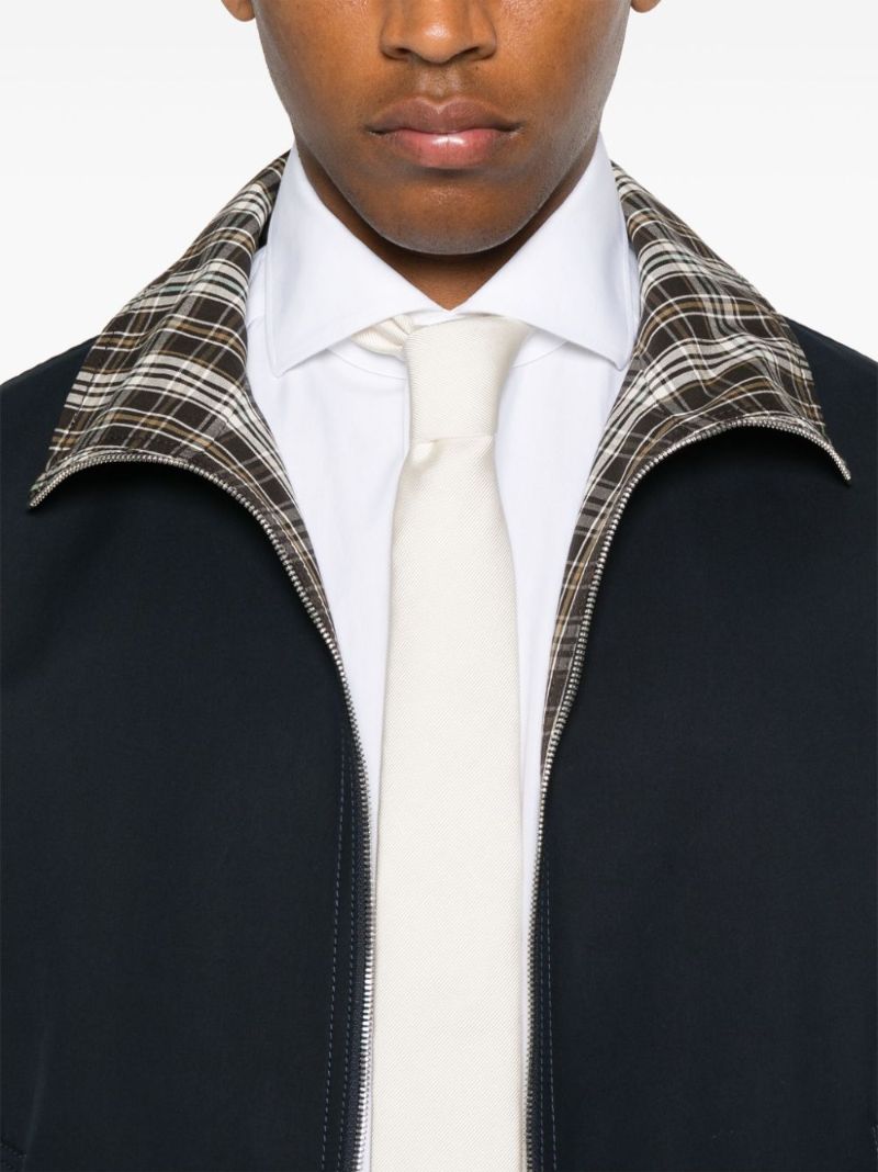 Checked Cotton Bomber Jacket