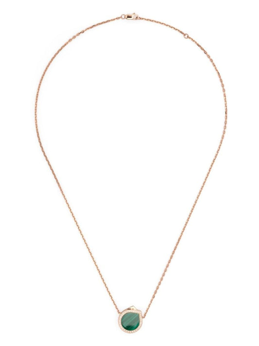 Rose Gold Antifer Diamond and Malachite Necklace
