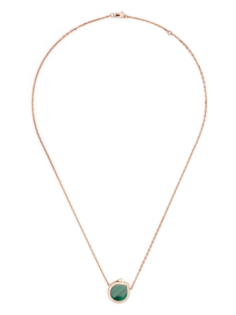 Rose Gold Antifer Diamond and Malachite Necklace