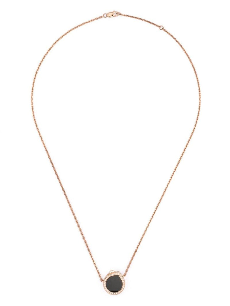 Rose Gold Antifer Onyx and Diamonds Necklace