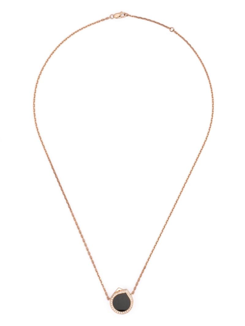 Rose Gold Antifer Onyx and Diamonds Necklace