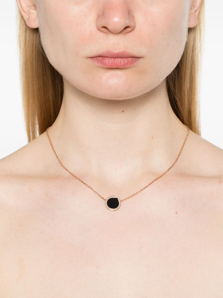 Rose Gold Antifer Onyx and Diamonds Necklace