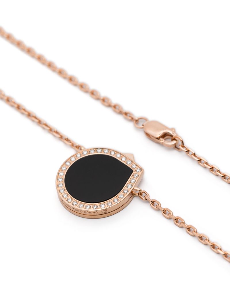 Rose Gold Antifer Onyx and Diamonds Necklace