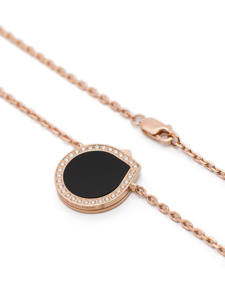Rose Gold Antifer Onyx and Diamonds Necklace