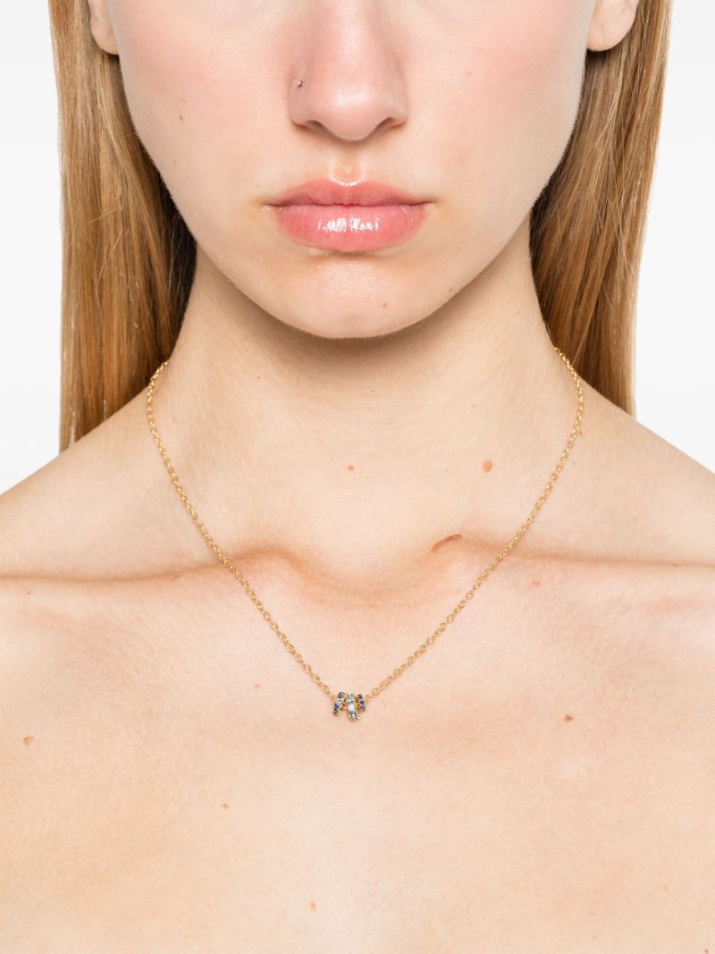 18k Yellow Gold Sapphire Necklace