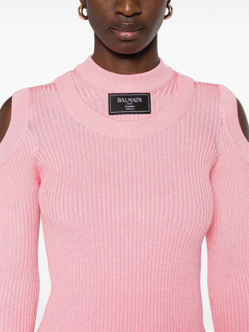 Ribbed-knit Mini Dress