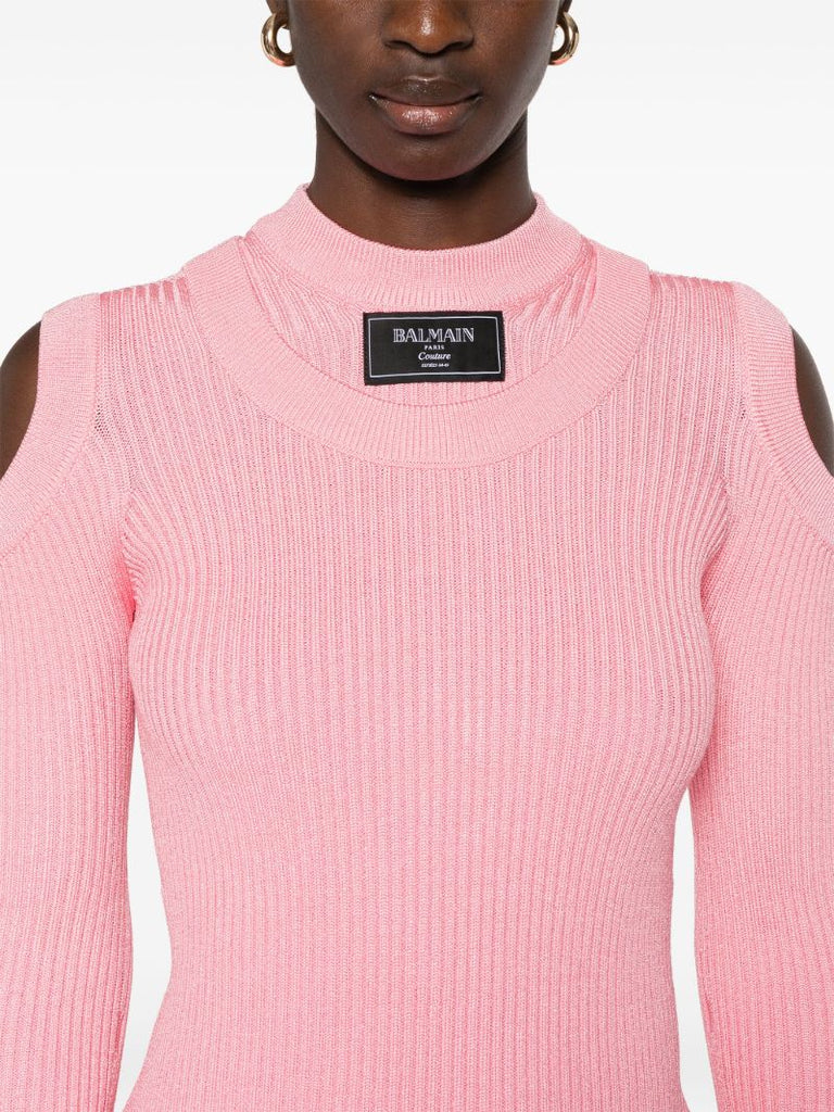 Ribbed-knit Mini Dress