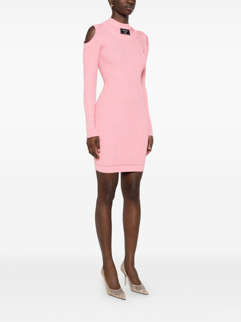 Ribbed-knit Mini Dress