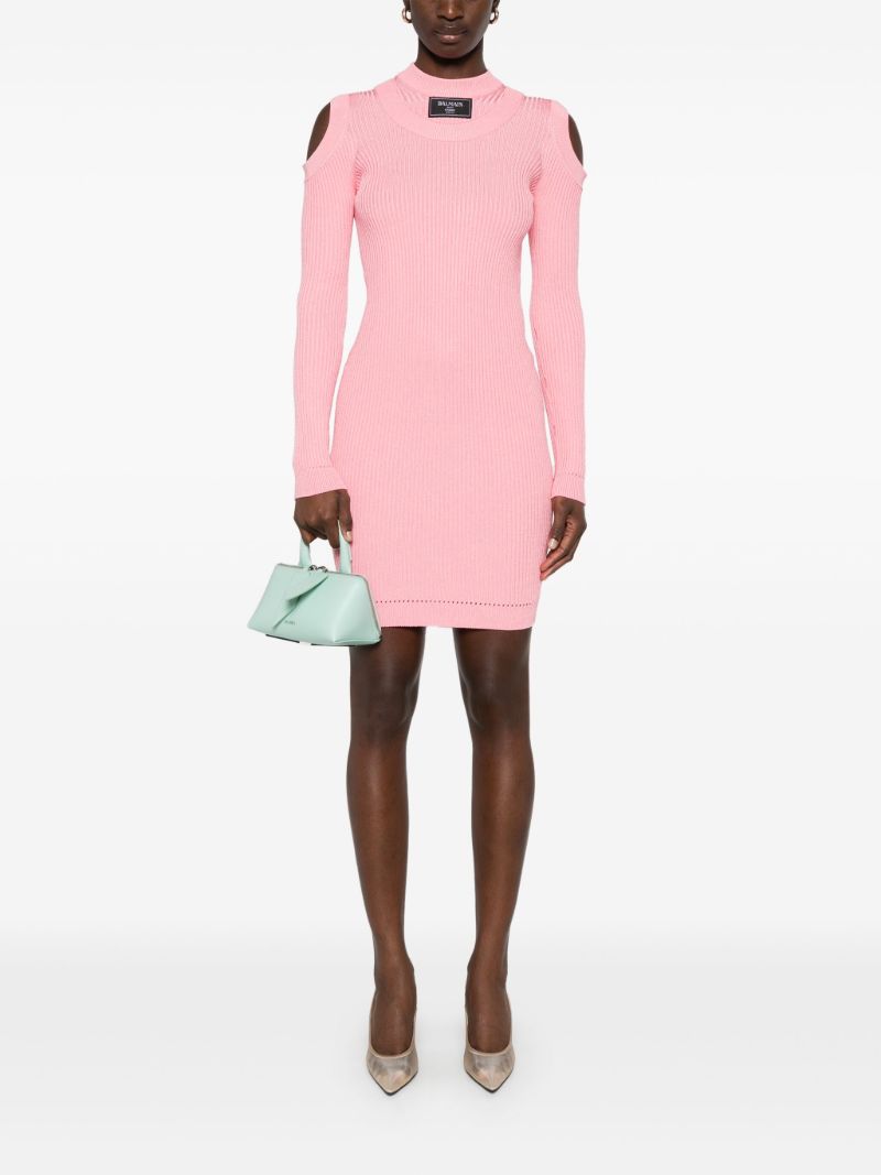 Ribbed-knit Mini Dress