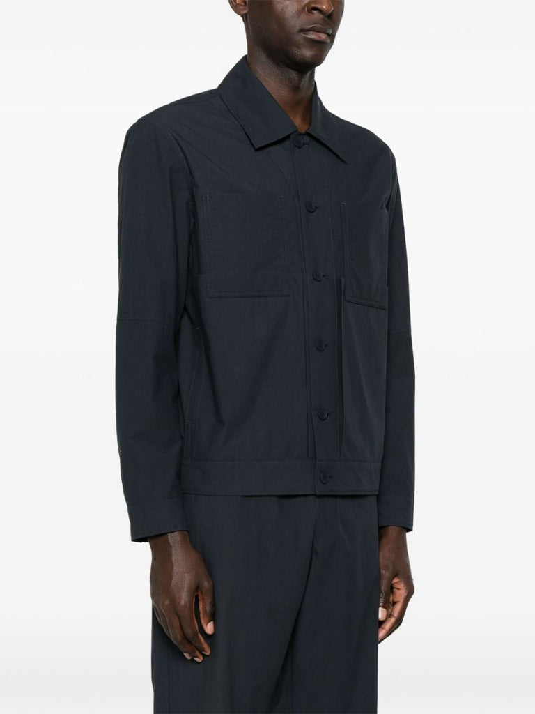 Blue Cotton Shirt Jacket
