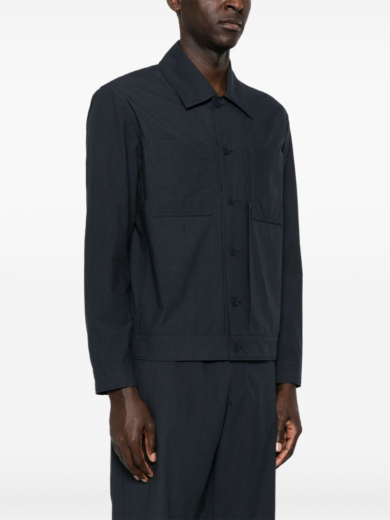 Blue Cotton Shirt Jacket