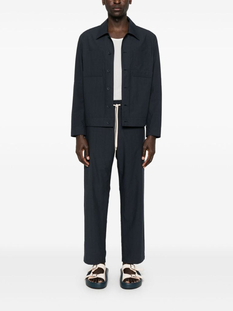 Blue Cotton Shirt Jacket